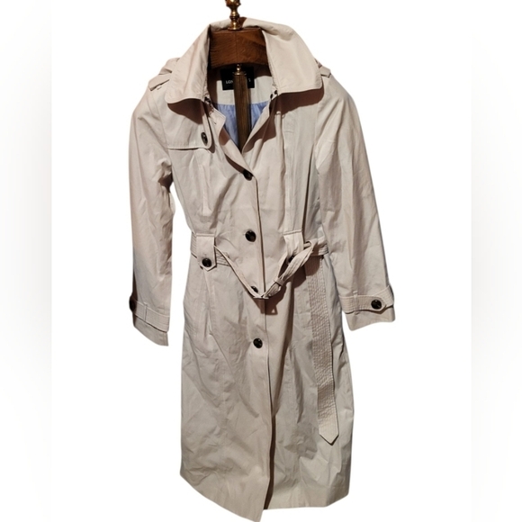 London Fog Women's Khaki Single Breasted Hooded Trench Coat Belt Size Small - Picture 1 of 13